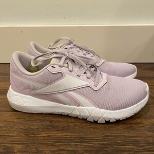 Reebok sneakers size 7 memory tech purple pink lace up running shoes lightweight
